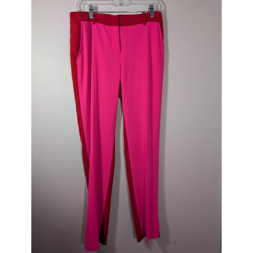 BCBG‎ NEON PINK MONIQUE COLOR BLOCKED SLIM PANTS  Small